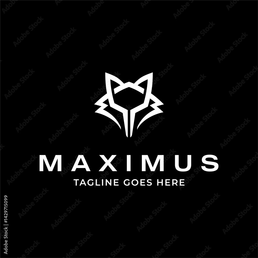 Obraz premium modern fox head technology network logo template vector icon 