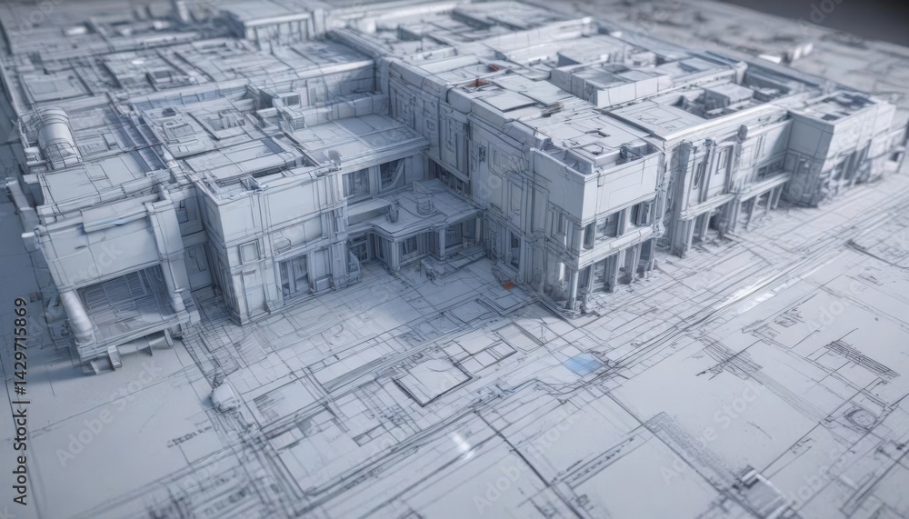High-def architectural blueprint, sharp lines , texture, building High-def architectural blueprint, sharp lines , texture, building