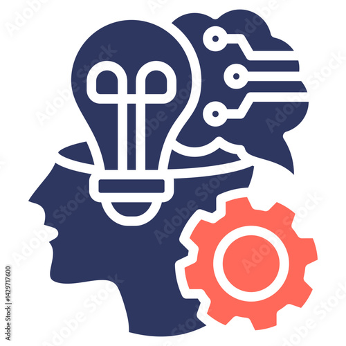 Creative Thinking glyph color icon