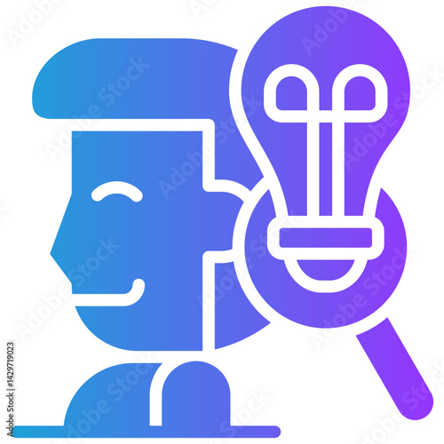 Head Idea glyph gradient icon