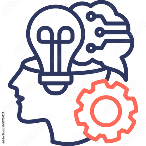 Creative Thinking line color icon