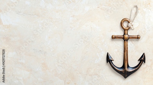 Rustic Anchor on Beige Surface