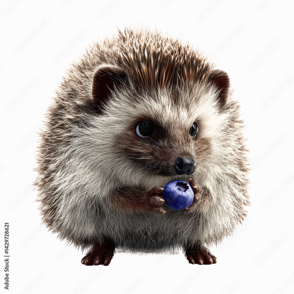 Adorable Hedgehog Enjoying a Blueberry Treat Adorable Hedgehog Enjoying a Blueberry Treat