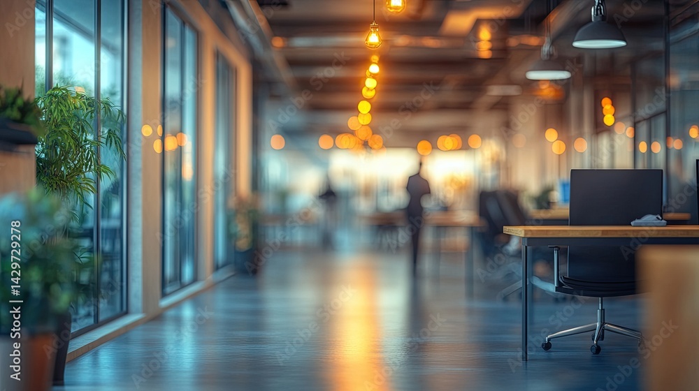 Blurred Office Scene with a Professional Ambience Blurred Office Scene with a Professional Ambience