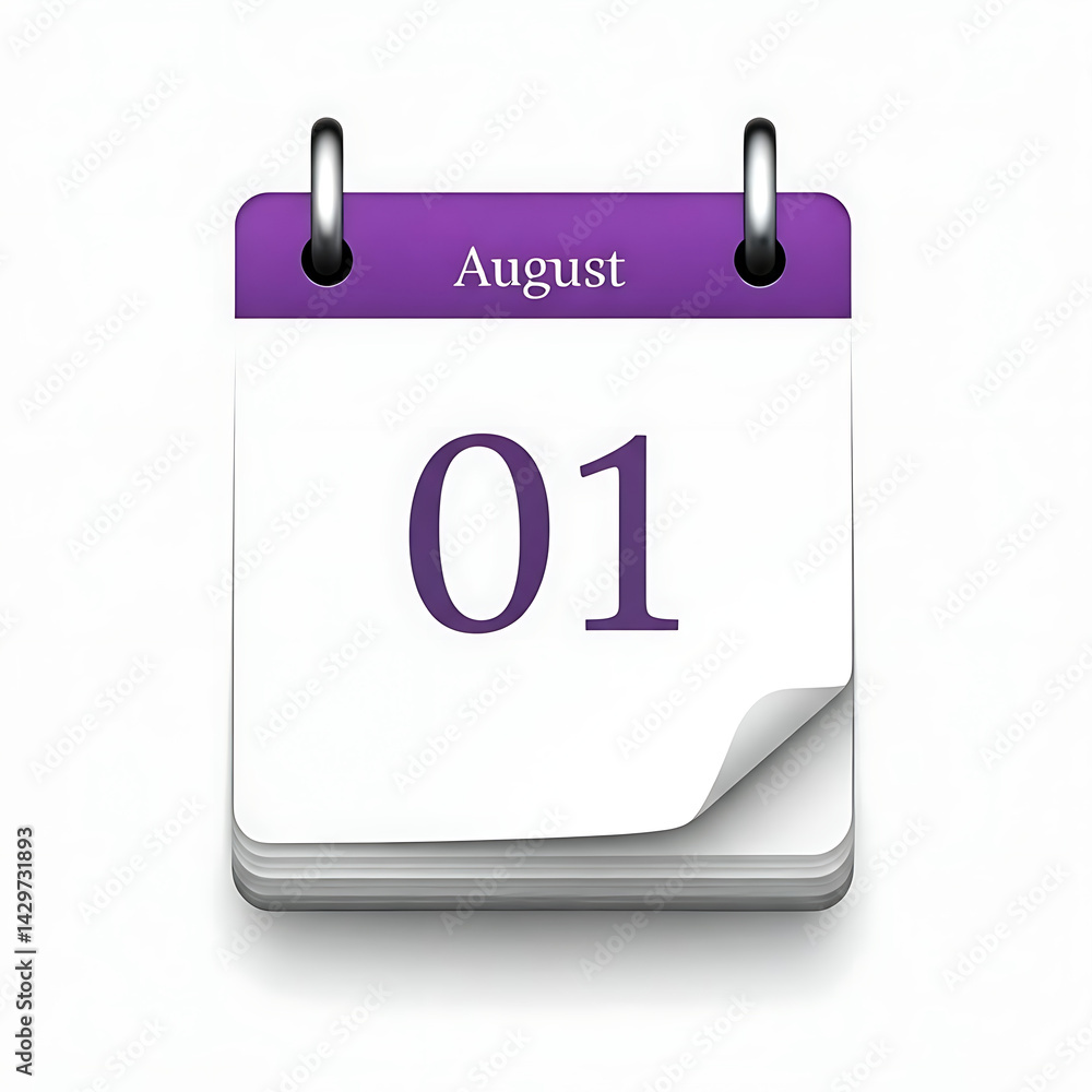 August 01 date on calendar August 01 date on calendar
