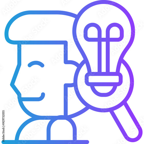 Head Idea line gradient icon