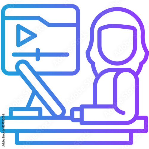Creator line gradient icon