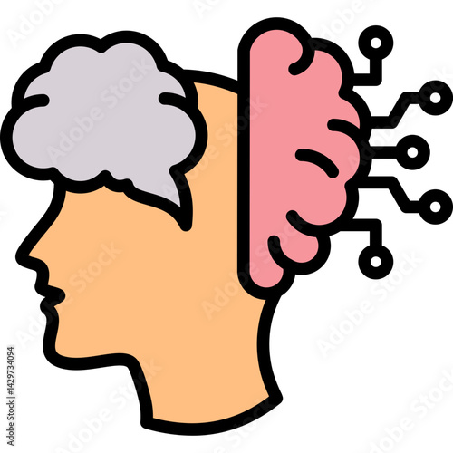 Brainstorming lineal color icon