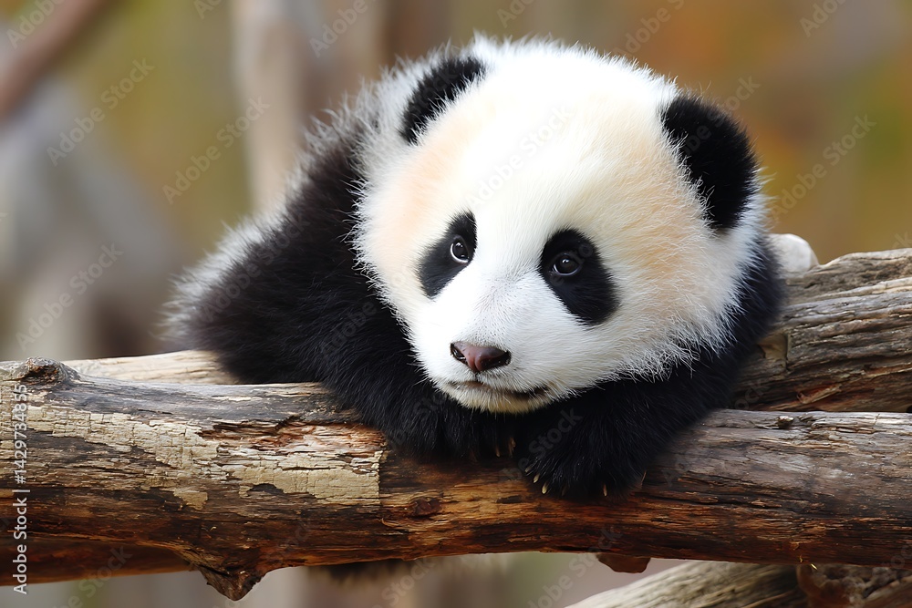 Obraz premium cute panda in animal scene artwork 