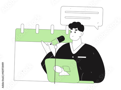 Social media comments flat people vector concept illustration
