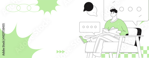 Social media comments flat people vector concept illustration
