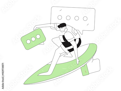 Social media comments flat people vector concept illustration
