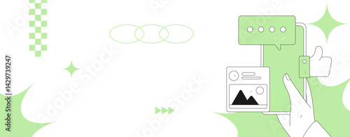 Social media comments flat people vector concept illustration
