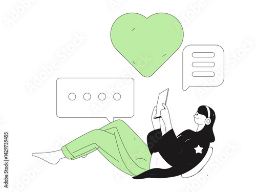 Social media comments flat people vector concept illustration
