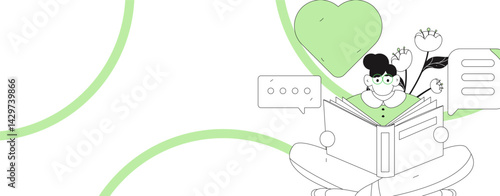 Social media comments flat people vector concept illustration
