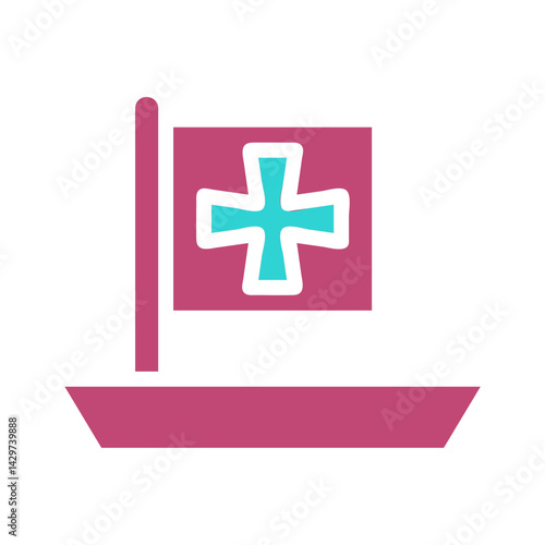 Abstract Swiss flag minimalist vector graphic