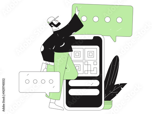 Social media comments flat people vector concept illustration
