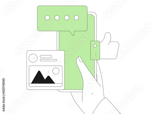 Social media comments flat people vector concept illustration

