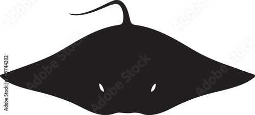Pacific Electric Ray Silhouette on White Background