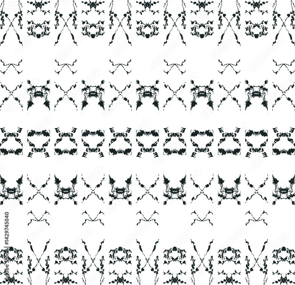 Obraz premium Texture in the form of repeating creepy scary patterns with distortions.