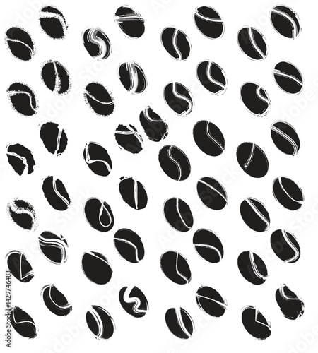 Abstract Coffee Bean Pattern in Black and White borsht