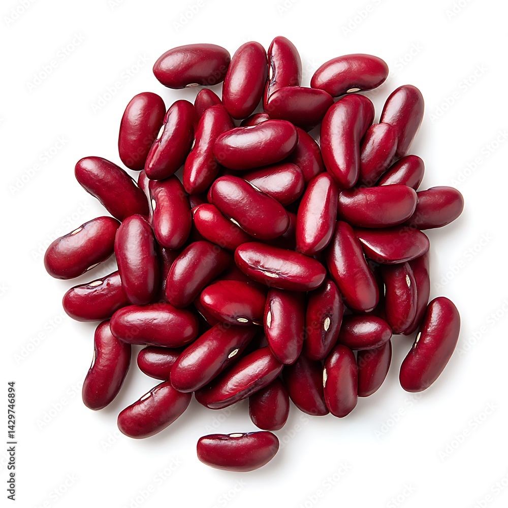 Pile of fresh red kidney beans, close up, studio shot, isolated on white background Pile of fresh red kidney beans, close up, studio shot, isolated on white background