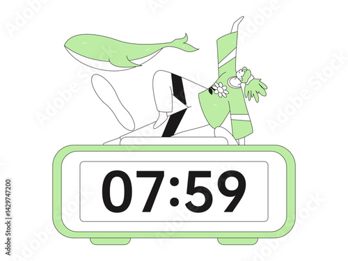 Practicing yoga, physical and mental health, flat vector character concept, operation hand drawn illustration

