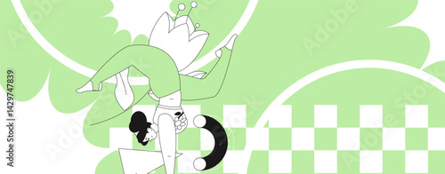 Practicing yoga, physical and mental health, flat vector character concept, operation hand drawn illustration
