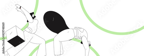 Practicing yoga, physical and mental health, flat vector character concept, operation hand drawn illustration

