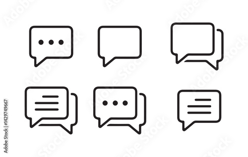 Set of comment speech bubble on white background. Chat message speech bubble icon seet.. victor illustration eps 10.
