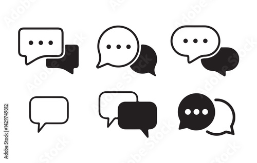 Set of comment speech bubble on white background. Chat message speech bubble icon seet.. victor illustration eps 10.
