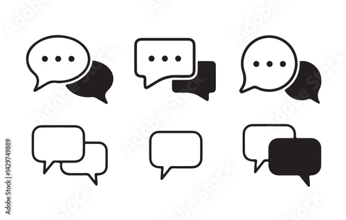 Set of comment speech bubble on white background. Chat message speech bubble icon seet.. victor illustration eps 10.
