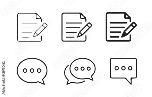 Set of comment speech bubble on white background. Chat message speech bubble icon seet.. victor illustration eps 10.
