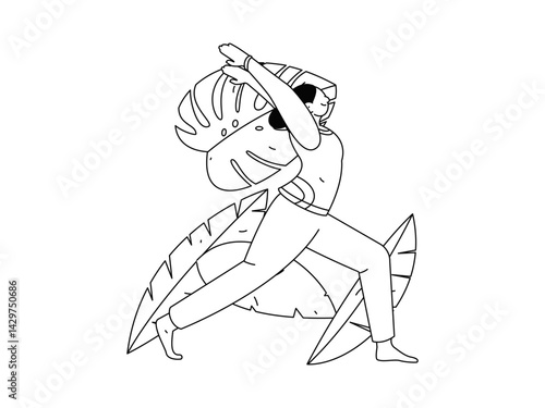 Practicing yoga, physical and mental health, flat vector character concept, operation hand drawn illustration
