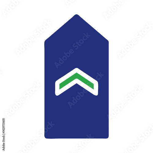 Military Chevron Rank Insignia Isolated, Navy Blue