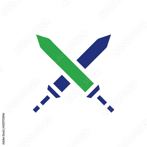 Clashing Colorful Swords Symbolize Rivalry in Combat