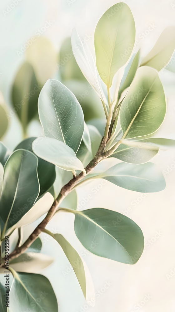 Fototapeta Serene Green Leaves Botanical Branch Nature Photography