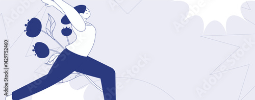 Practicing yoga, physical and mental health, flat vector character concept, operation hand drawn illustration
