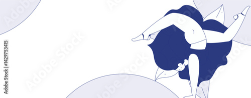 Practicing yoga, physical and mental health, flat vector character concept, operation hand drawn illustration
