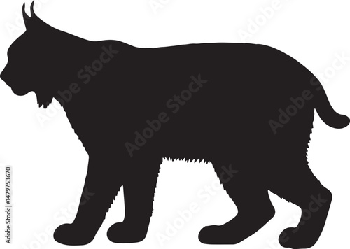 Eurasian Lynx Vector Silhouette