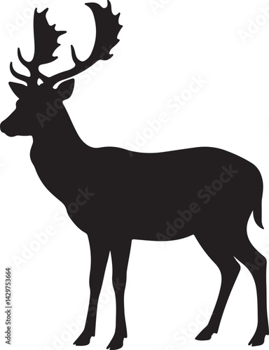 Fallow Deer Vector Silhouette