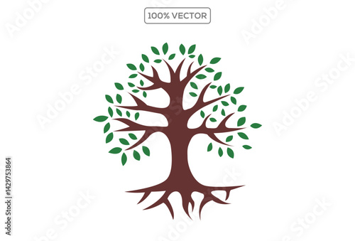 Tree Roots vector illustration, Tree Roots vector template