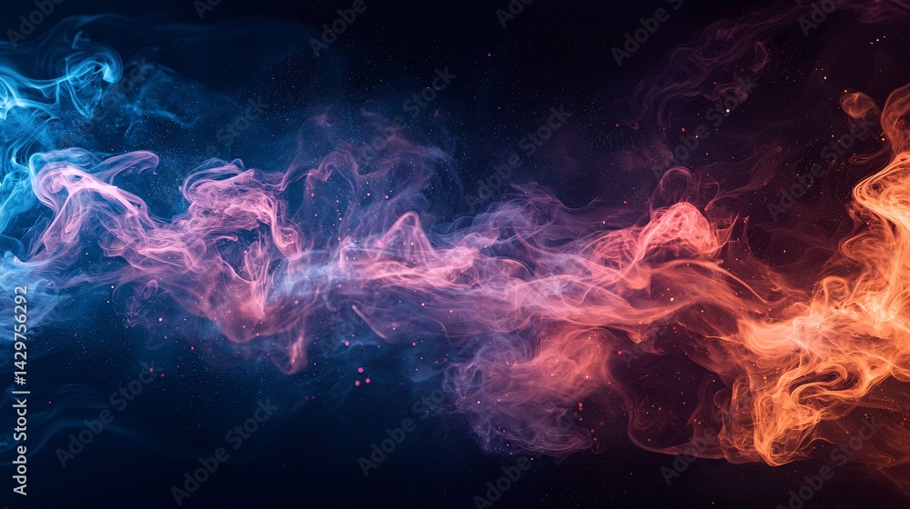 Fototapeta premium Blue-orange smoky background