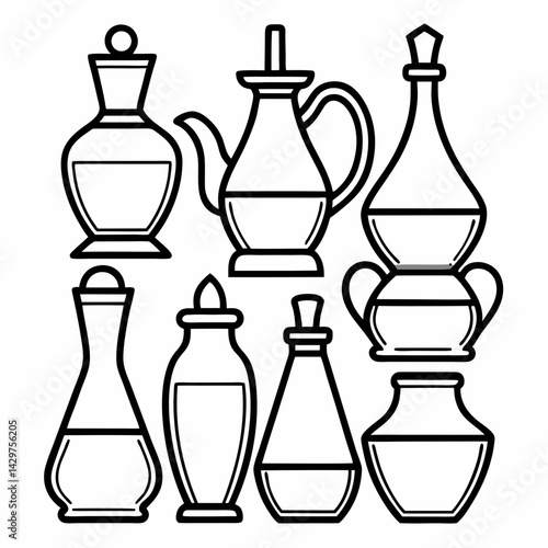 set of perfume bottles