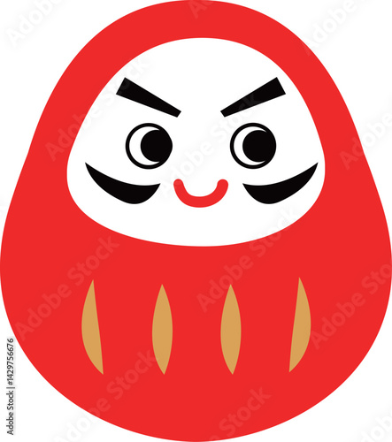 右を見るダルマ