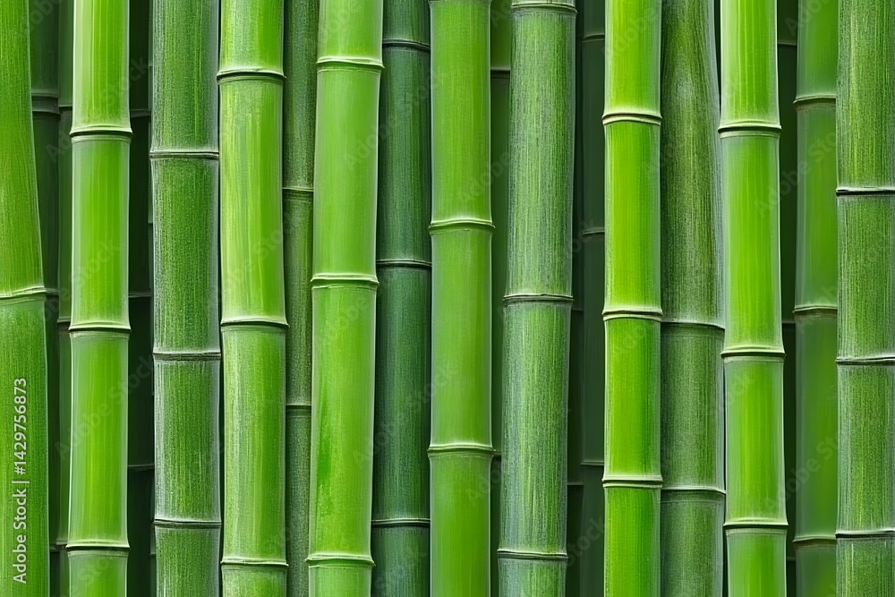 Fototapeta premium Vibrant Green Bamboo Forest Background Texture