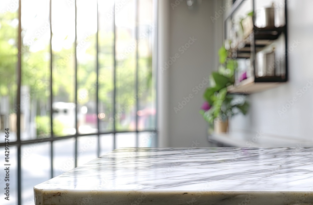 Marble tabletop in cafe setting Marble tabletop in cafe setting