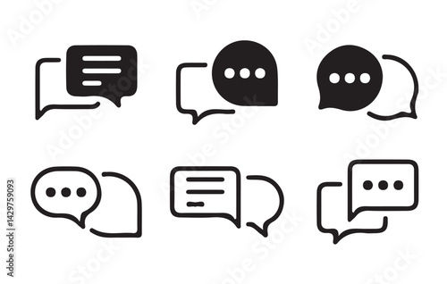 Set of comment speech bubble on white background. Chat message speech bubble icon seet.. victor illustration eps 10.
