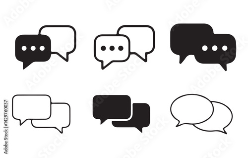 Set of comment speech bubble on white background. Chat message speech bubble icon seet.. victor illustration eps 10.
