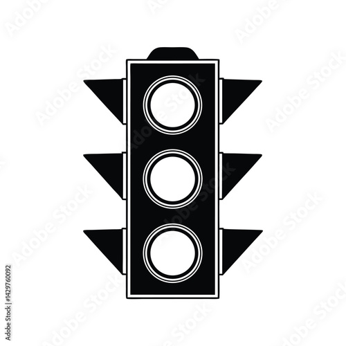 Traffic light icon. Silhouette of a traffic light vector Art & Illustration